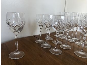 Cut Crystal Stemware, Wine Glass, Champagne Flutes And Rocks Glasses