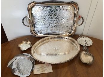 Large Silver Plate Trays And More