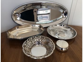 Jean Couzon Stainless Steel Serving Platter And Silver Plate Collection