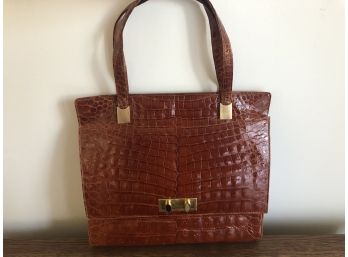 Vintage Crocodile Bag With Wallet And Change Purse - Well Worn, But Stunning