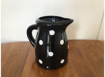 Black And White Polka Dot Ceramic Pitcher