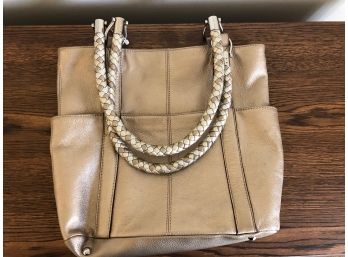 Tignanella Metallic Leather Tote With Braided Handles (NWT $169)