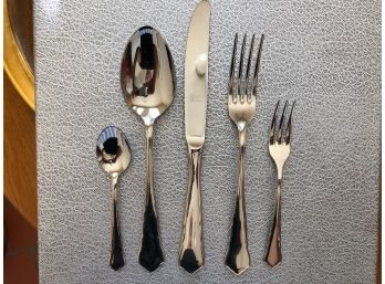 Studio Design Stainless Steel Flatware, New, Service For 12 Plus Service Pieces
