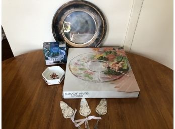 Glass Platter, Silver Plate Tray And Servers And More