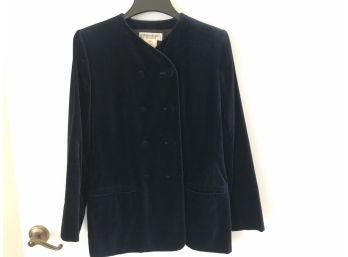 Yves Saint Laurent Vintage Cotton Velvet Double Breasted Jacket, Navy, Sz 44