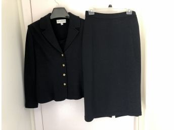 St John 3 Piece Knit Skirt And Jacket With Tank. Black