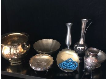Metal Assortment, Vases And Bowls, Including Hermes!