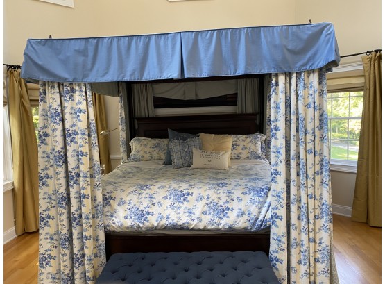 Lane King Poster Bed With Custom Canopy And Bedding
