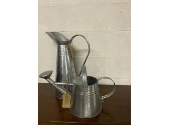 Pair Of Pottery Barn Tin Watering Cans