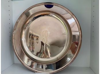 Silver Plated Plate With 'P' Initial
