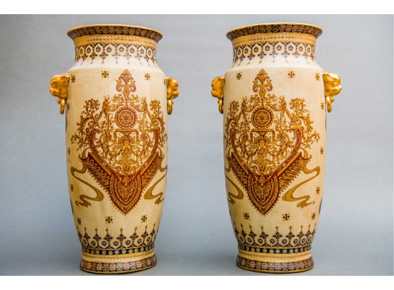 Pair Of Heavy Porcelain Vases