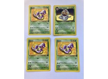 Holofoil Dark Arbor With 2 Of Ekans 1999-2000-, 1 Of Ekans 1995, 96, 98 Total 4 Cards