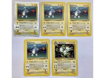 A Reverse Holo Magnemite , A Magneton And 3 Regular Magnemite All 2002 Total 5 Cards