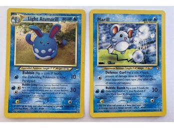 Holofoil Light Azumarill 1995-2000 With Star And 1card Of Marill 1995- 2000