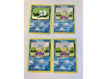 4 Card Lot 3, Two Of Squitle 1995,96,98 And One Squirtle 2002, One Dark Wartortle 2002