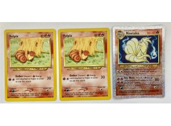 Reverse Holo Ninetales 2002 With Star And 2 Vulpix 1995-2000