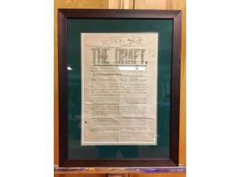 Framed Draft Notice, Dated 1864