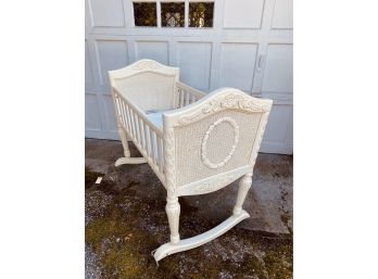 Versailles Cradle In Antique White By Green Frog Baby NEW NEVER USED  Retail Price Over $400.
