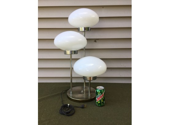 MCM Three Mushroom Globe Chrome Table Lamp