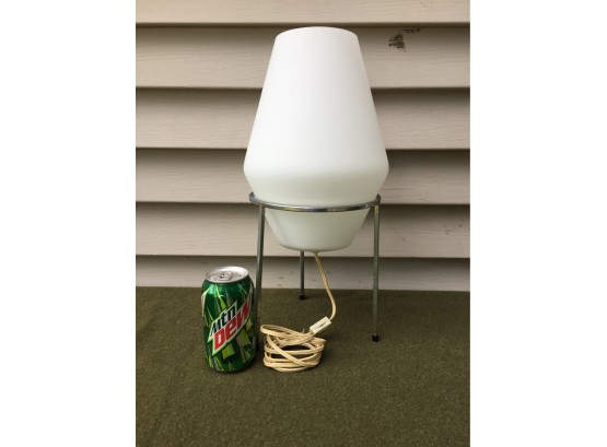 MCM Chrome Base Single Shade Table Lamp