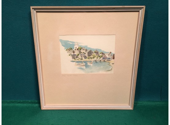 Vintage Watercolor. “Old North Tower. Framed And Signed. In Original Frame In Excellent Condition