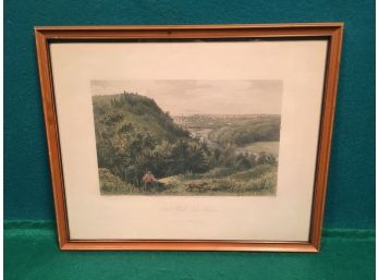 Antique Hand Colored Print “East Rock New Haven”. D. Appleton & Co. New York.