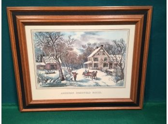 Currier & Ives Print (Reprint). “American Homestead Winter”. Excellent.