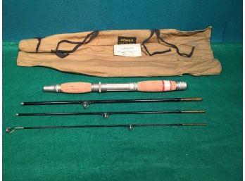 Superb Estate Antique Armax 3 Piece Steel Fishing Pole Original Pouch With Original Labels. Pat. May 4, 1920.