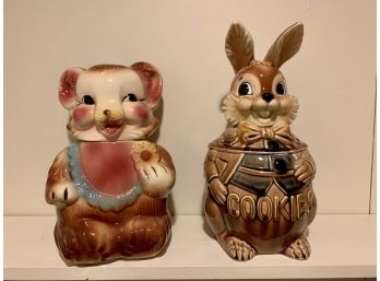 Rabbit & Bear Cookie Jars