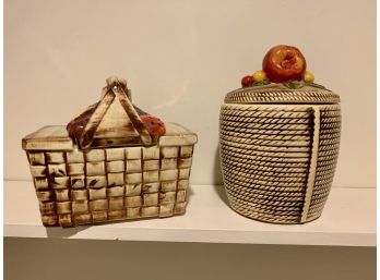 Apple Basket & Fruit Picnic Basket From McCoy And American Bisque