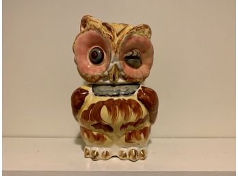 Gold Decorated & Painted Shawnee Winking Owl Cookie Jar