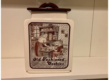 Ceramic 'Old Fashioned Cookies' Cookie Jar