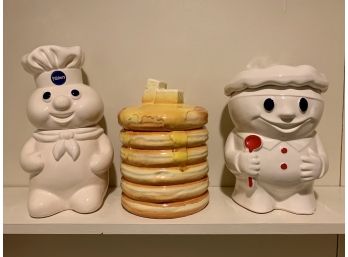 McCoy Chef, Stack Of Pancakes & Pillsbury Dough Boy Cookie Jars