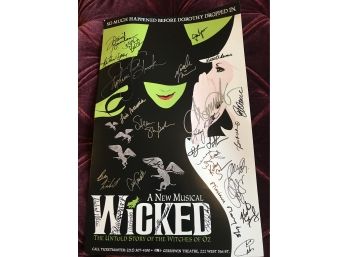 Cast Signed Poster From Wicked The Musical