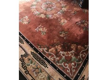Vibrantly Colored Plush Wool Area Rug