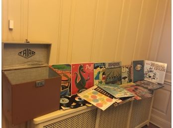 Large Lot Of Vintage Albums, 78's, 33's, And 45's With Case