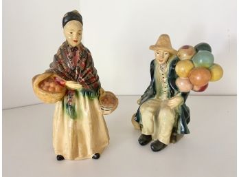 Vintage Fruit-seller And Balloon-seller Figurines