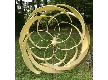 Metal Ornamental Garden Pinwheel Sculpture.
