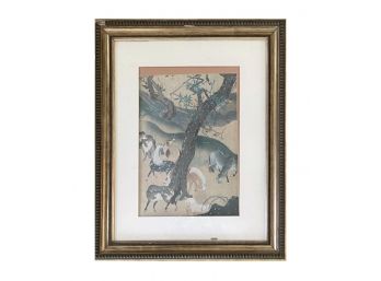 Vintage Asian Horse Print