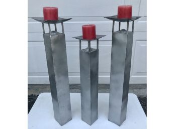Trio Of  Floor Candle Holders
