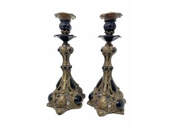 Pair Of Gothic Candlesticks