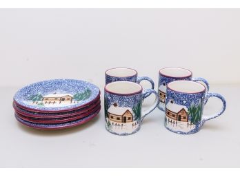 The Cook's Bazar Painted Ceramic Holiday Plates & Mugs