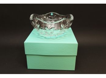 Tiffany & Co. Floral Vine Cut Crystal Bowl With Original Box