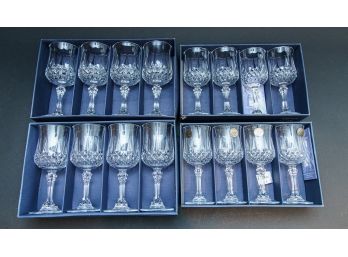Set 16 Longchamp Cristal D'Arques Crystal Wine Glasses