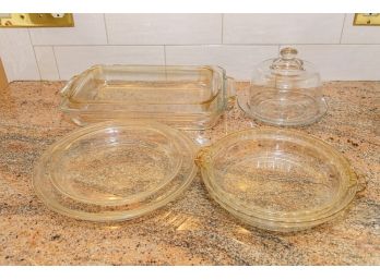Set Of 7 Glass Servingware, Pie & Baking Dishes