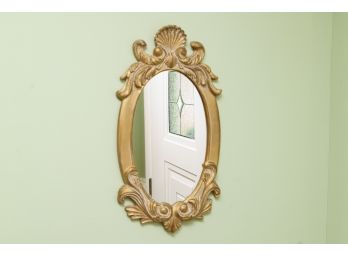 Carved Gilt Wall Mirror With Shell & Leaf Design