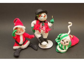 Set 3 Annalee Collectible Christmas Figurals 9' Height