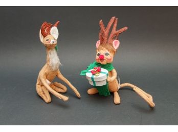 Pair Annalee Collectible Reindeer Figurals 8' Height