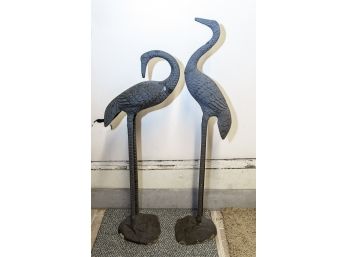 Pair Crane Form Figurines