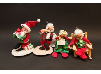 Set Of 4 Annalee Collectible Christmas Figurals